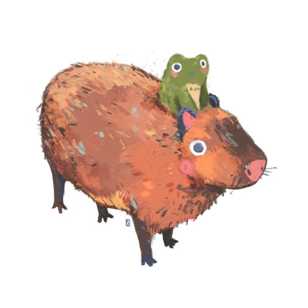 рисунки милых капибар