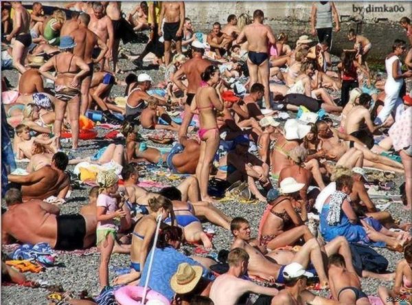 пляжи крыма много людей