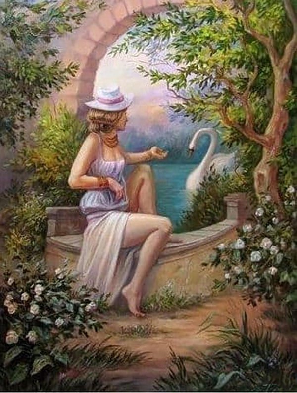 женщина лебедь