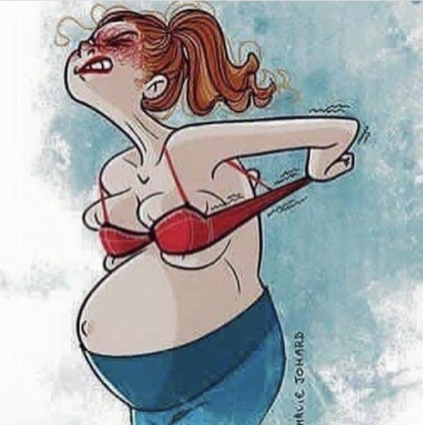 карикатура беременная женщина