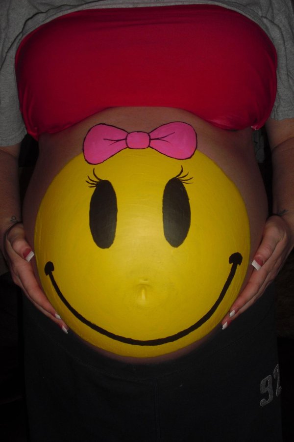 рисунки на беременном животе