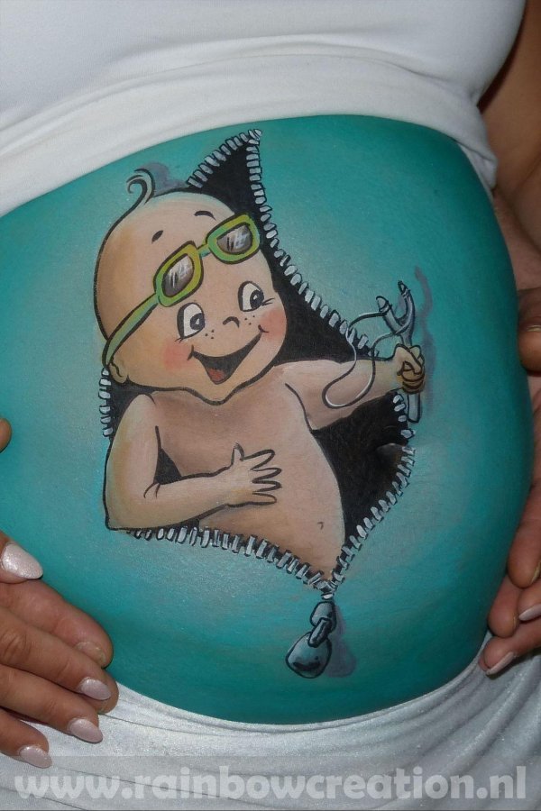 рисунки на беременном животе