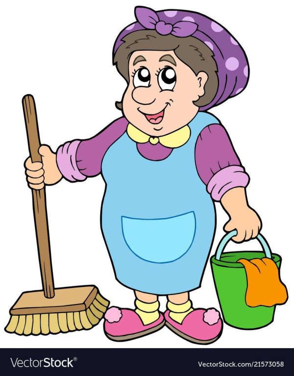 старушка уборщица