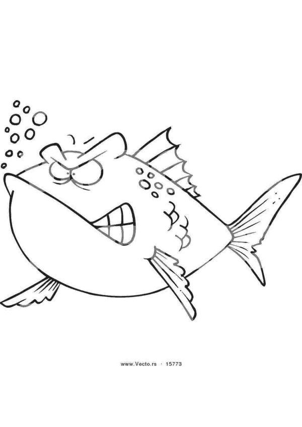 пиранья раскраска