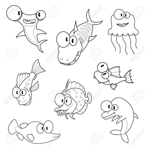 раскраска морские обитатели