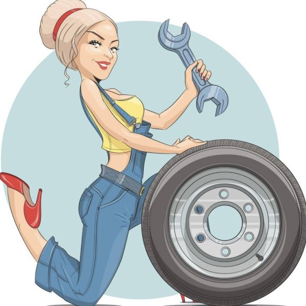 женщина в колесе