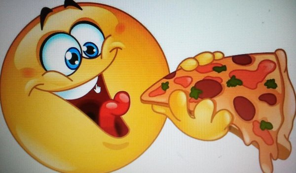 смайл ест пиццу