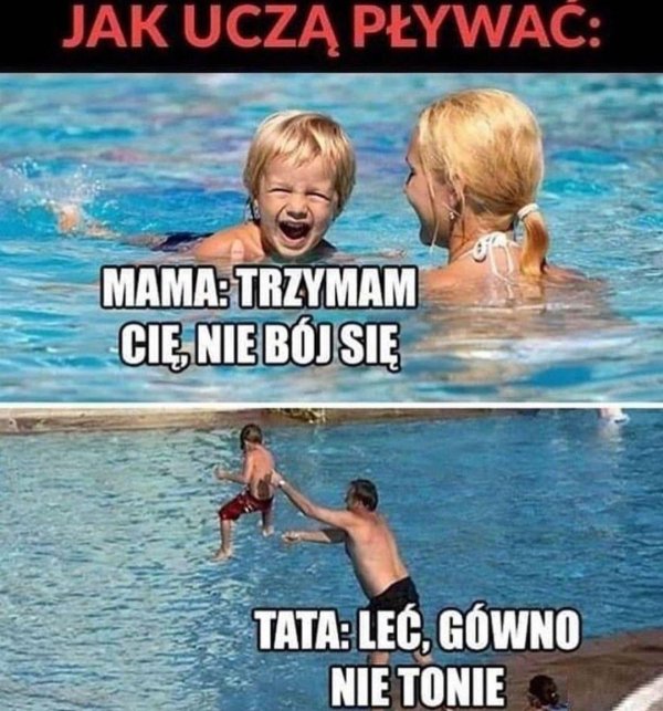 папа учит плавать прикол