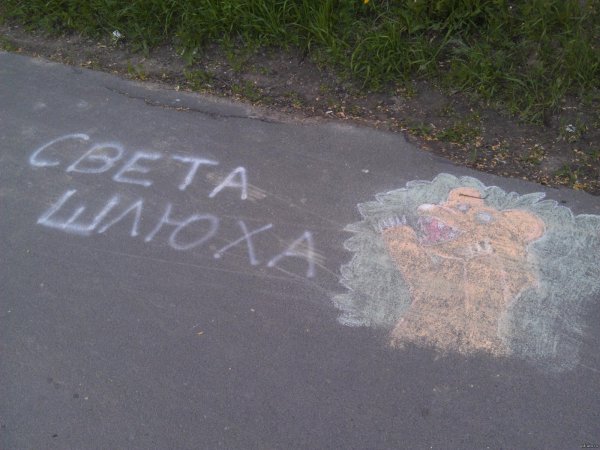 мелом на асфальте