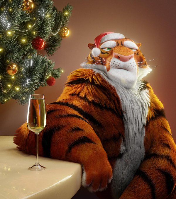 тигр новогодний