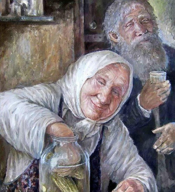 картины леонида баранова старики