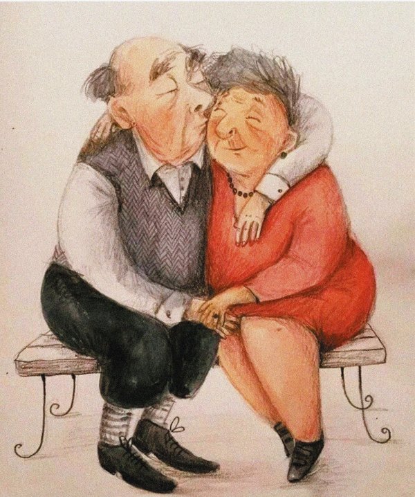 рисунок пожилой пары