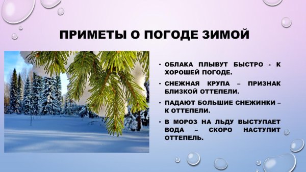 приметы погоды зима