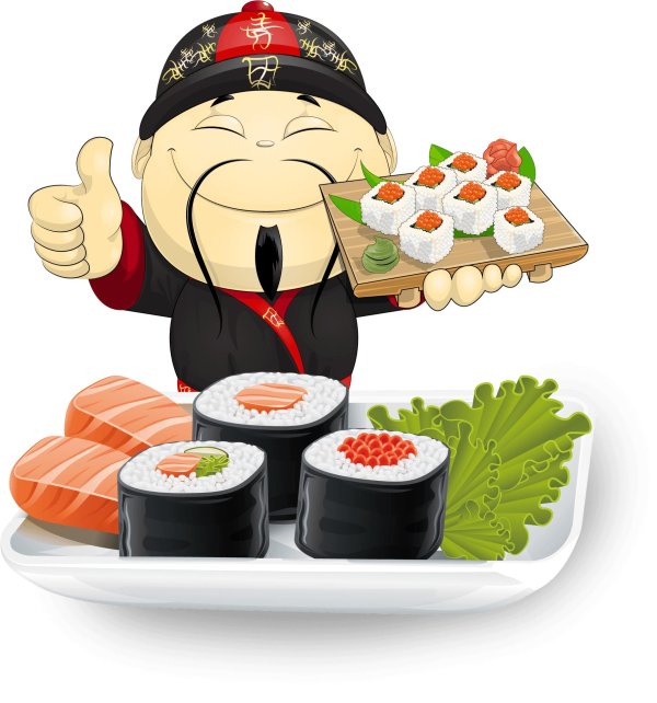 повар японской кухни