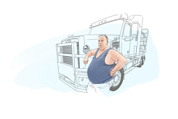 шарж водитель грузовика