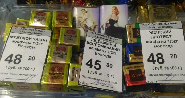 конфеты мужской закон