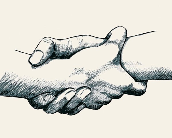 рисунок рукопожатия двух рук