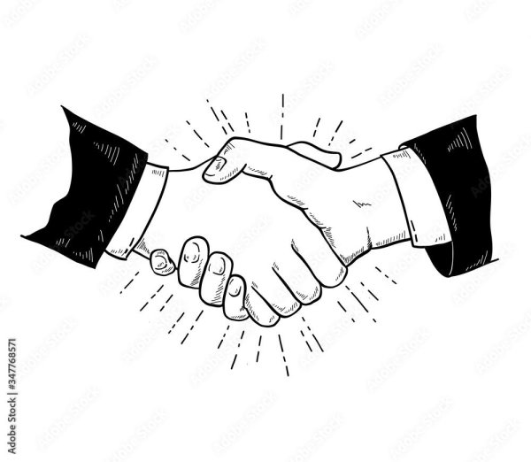 рукопожатие рисунок