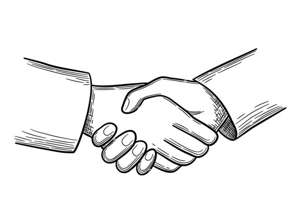 рукопожатие эскиз