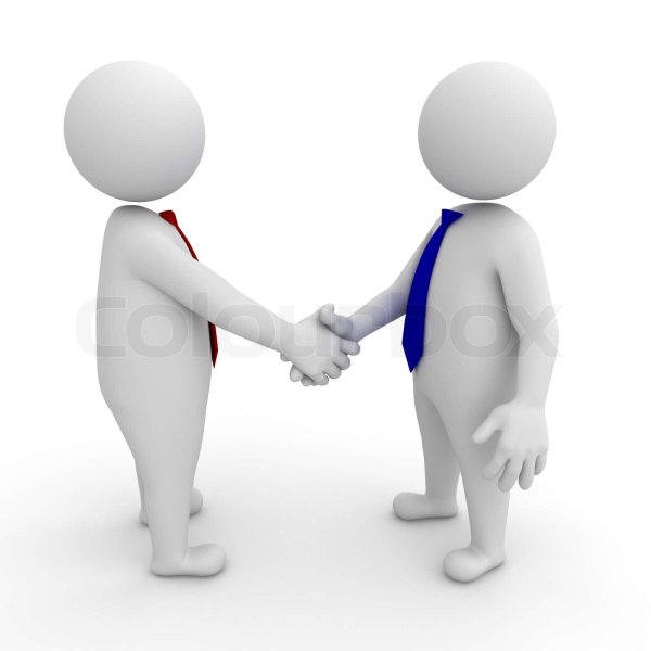 человечки пожимают руки
