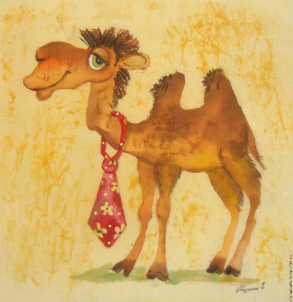 верблюд акварелью