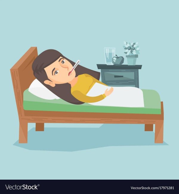 больная женщина лежит на кровати