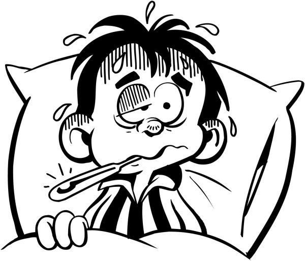 раскраски человек болеет