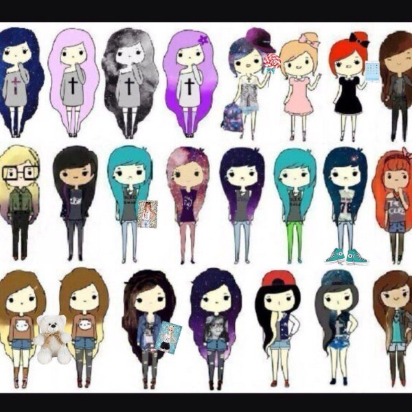 милые мультяшные девочки