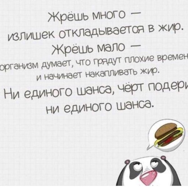 жрешь много излишек откладывается в жир