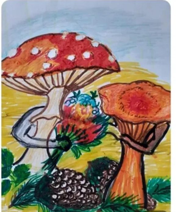 рисунок мухомора для срисовки