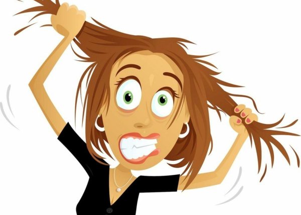 растрепанная девушка