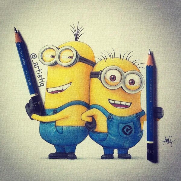 миньоны рисовать карандашом