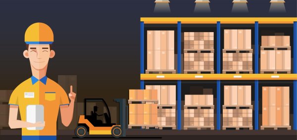 работник склада вектор