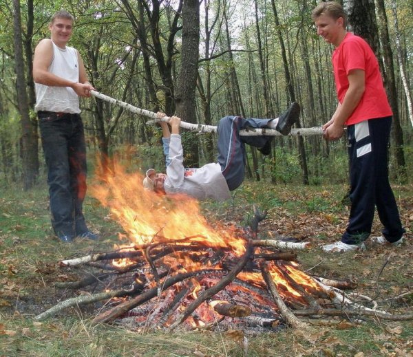 костер на природе
