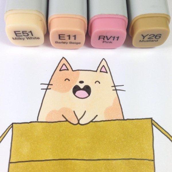 кавайные рисунки маркерами