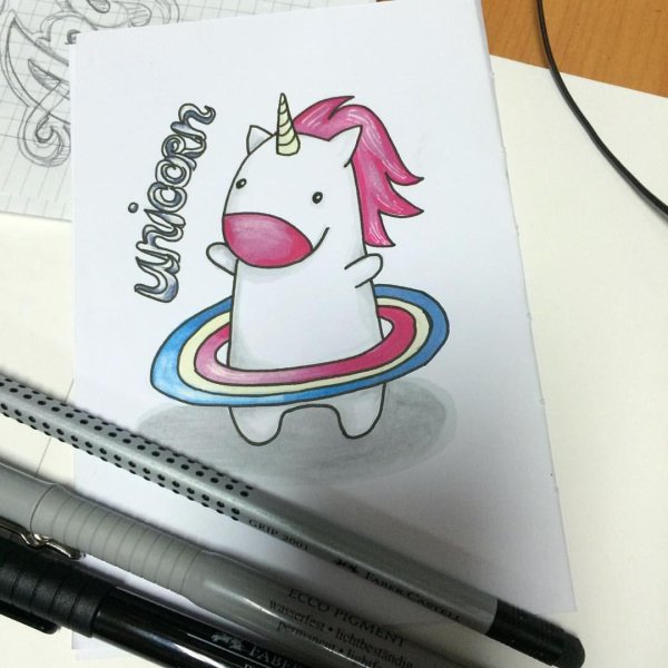 рисунок единорога легкий