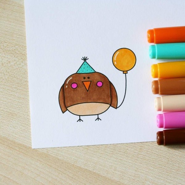 рисунки фломастерами легкие