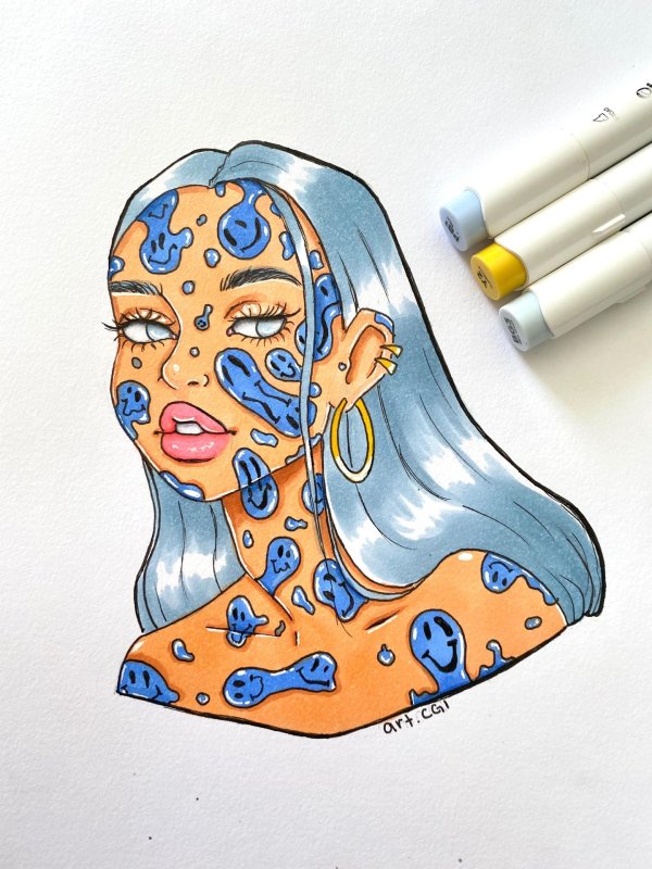 эскиз девушка