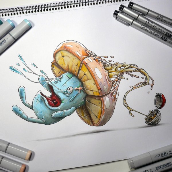 скетчи маркерами