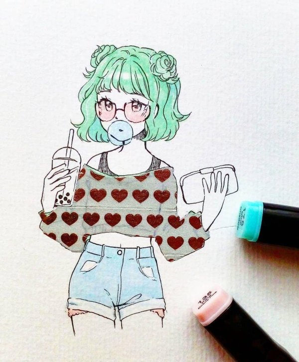 аниме милые рисунки