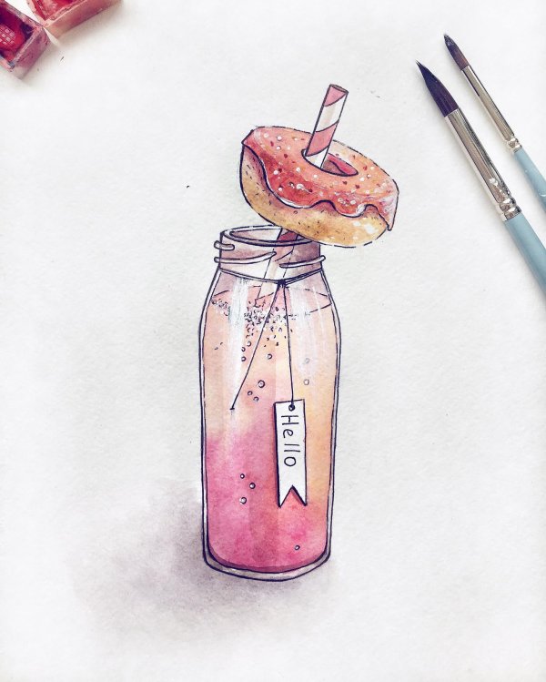 акварельный скетчинг