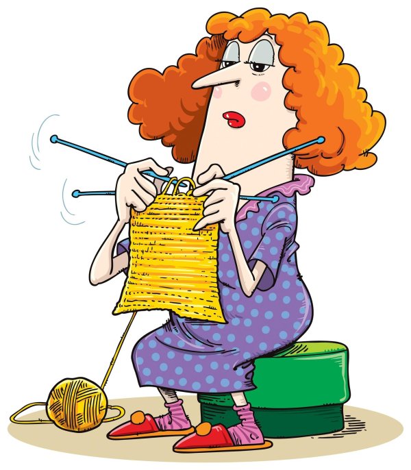 женщина вяжет