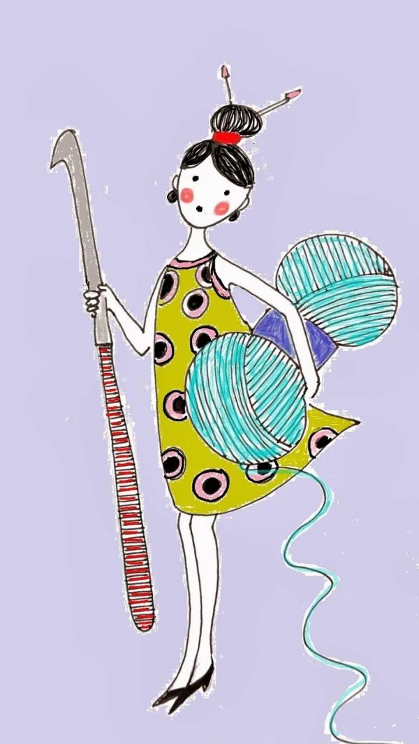 иллюстрации вязальщица