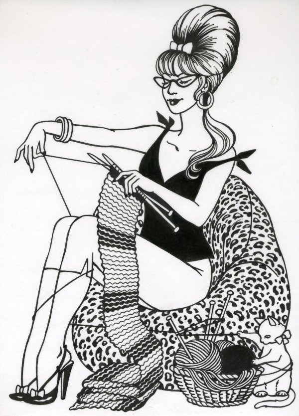 иллюстрации вязальщица