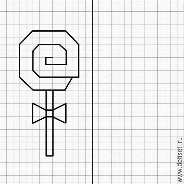 простые рисунки в клеточку