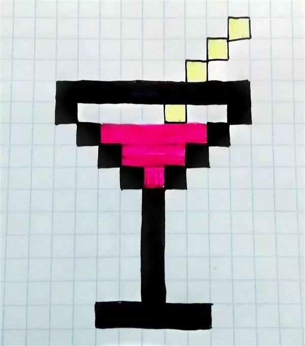 рисование по клеточкам коктейль