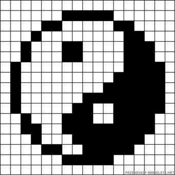 инь янь по клеточкам