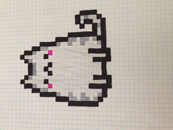 котик пушин по клеточкам