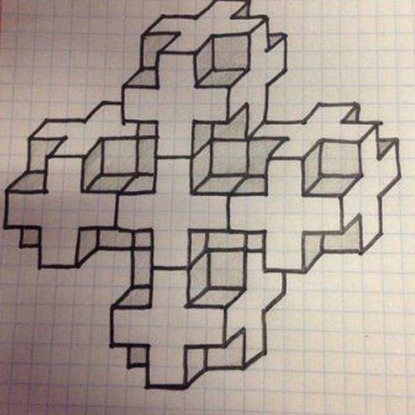 объемный крест по клеточкам