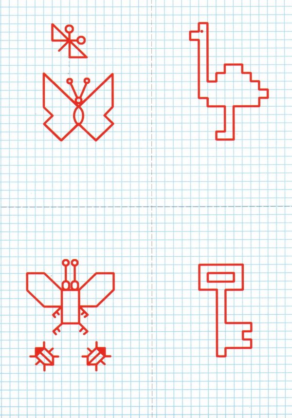 рисунки в клеточку